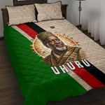 Jomo Kenyatta Quilt Bed Set Uhuru and Kenyan Heritage Quote Tribute - African Pride