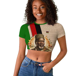 Jomo Kenyatta Raglan Cropped T shirt Uhuru and Kenyan Heritage Quote Tribute - African Pride