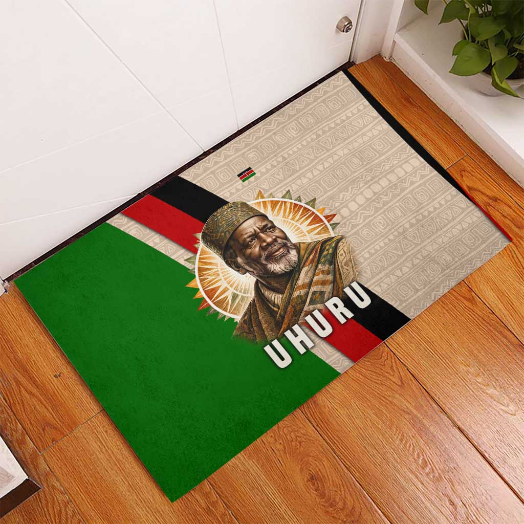 Jomo Kenyatta Rubber Doormat Uhuru and Kenyan Heritage Quote Tribute - African Pride