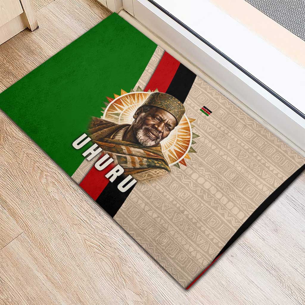 Jomo Kenyatta Rubber Doormat Uhuru and Kenyan Heritage Quote Tribute - African Pride