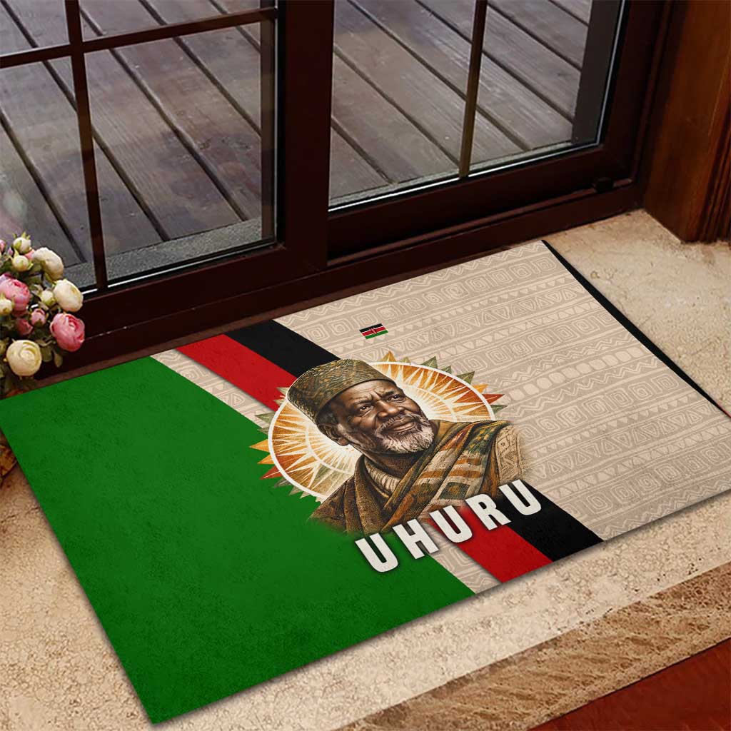 Jomo Kenyatta Rubber Doormat Uhuru and Kenyan Heritage Quote Tribute - African Pride