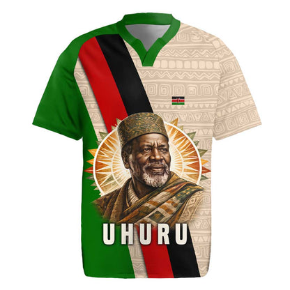 Jomo Kenyatta Rugby Jersey Uhuru and Kenyan Heritage Quote Tribute - African Pride