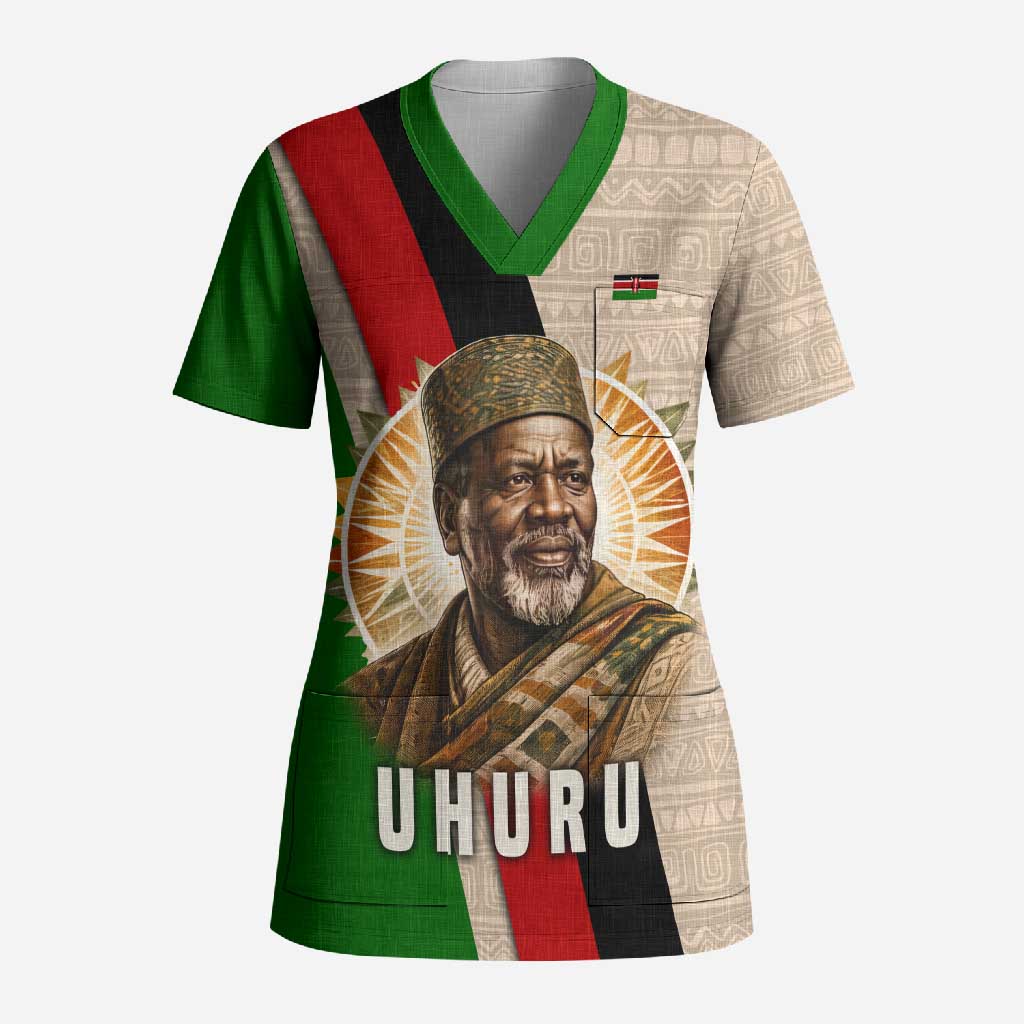 Jomo Kenyatta Scrub Top Uhuru and Kenyan Heritage Quote Tribute - African Pride