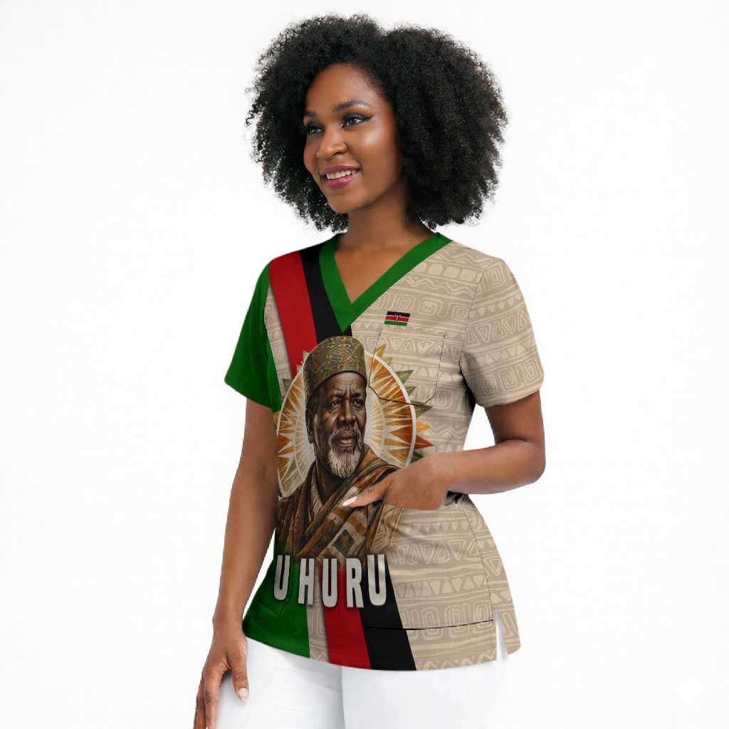 Jomo Kenyatta Scrub Top Uhuru and Kenyan Heritage Quote Tribute - African Pride