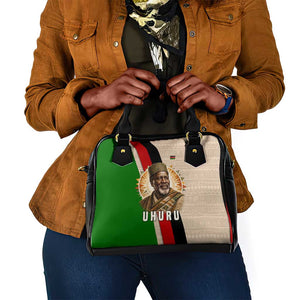 Jomo Kenyatta Shoulder Handbag Uhuru and Kenyan Heritage Quote Tribute - African Pride