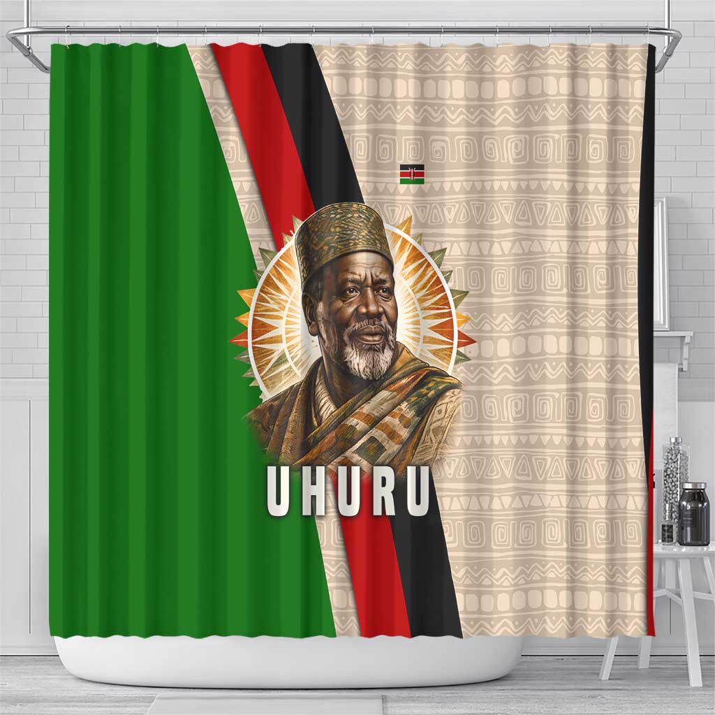 Jomo Kenyatta Shower Curtain Uhuru and Kenyan Heritage Quote Tribute - African Pride