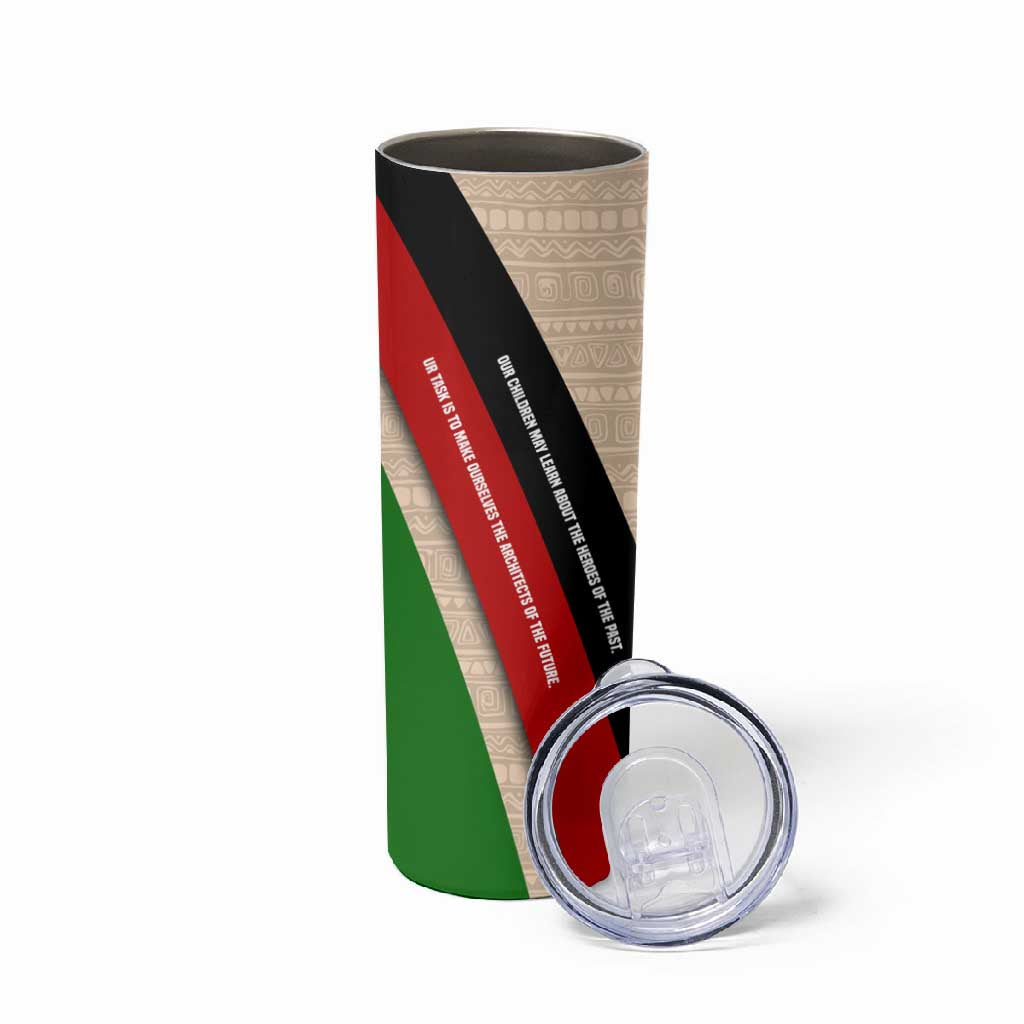 Jomo Kenyatta Skinny Tumbler Uhuru and Kenyan Heritage Quote Tribute - African Pride