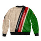 Jomo Kenyatta Sleeve Zip Bomber Jacket Uhuru and Kenyan Heritage Quote Tribute - African Pride
