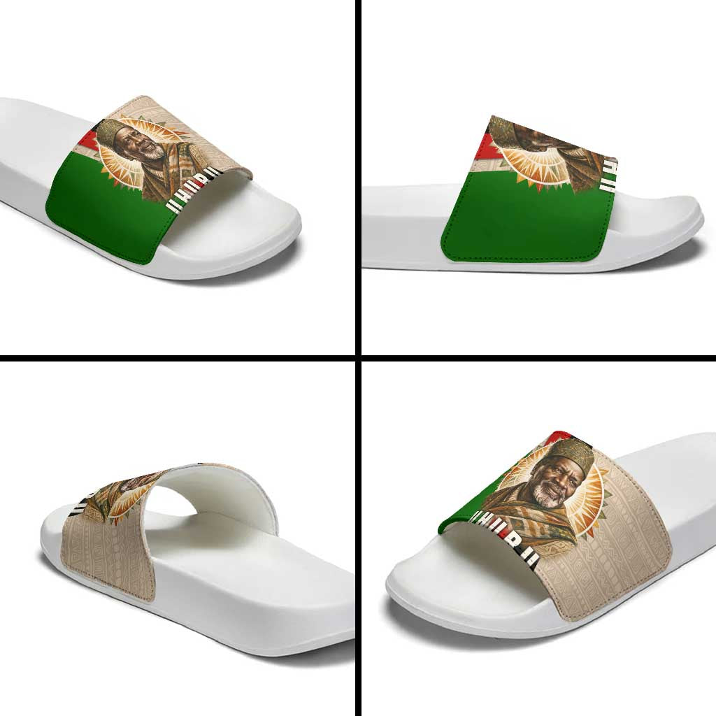 Jomo Kenyatta Slide Sandals Uhuru and Kenyan Heritage Quote Tribute - African Pride