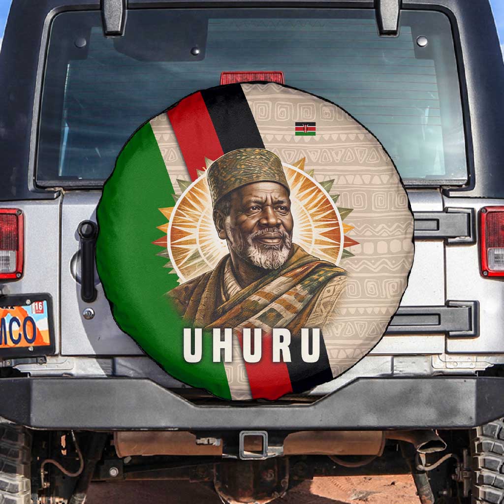 Jomo Kenyatta Spare Tire Cover Uhuru and Kenyan Heritage Quote Tribute - African Pride