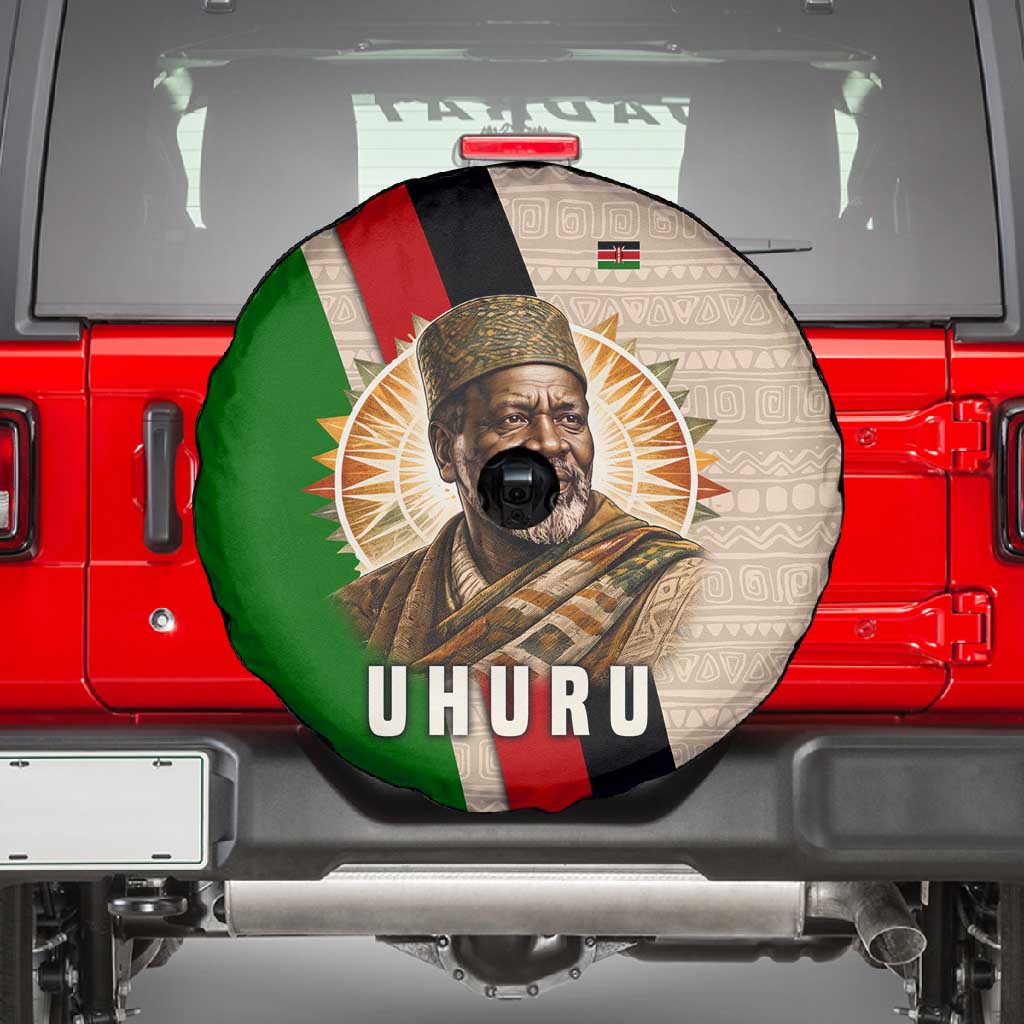 Jomo Kenyatta Spare Tire Cover Uhuru and Kenyan Heritage Quote Tribute - African Pride