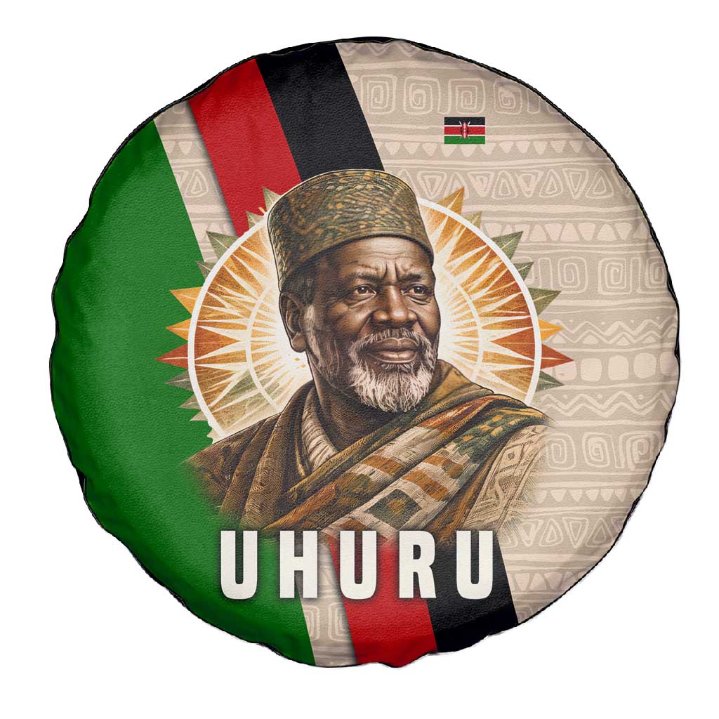 Jomo Kenyatta Spare Tire Cover Uhuru and Kenyan Heritage Quote Tribute - African Pride
