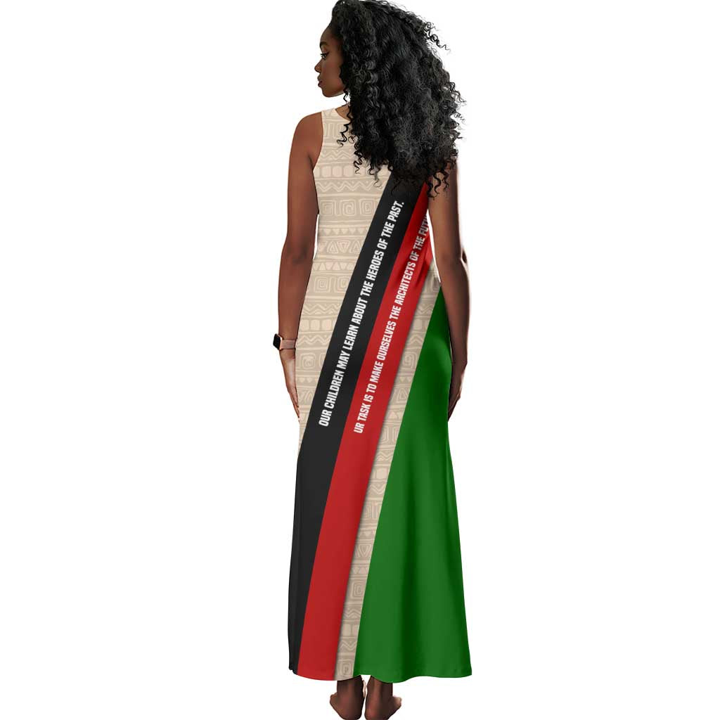 Jomo Kenyatta Tank Maxi Dress Uhuru and Kenyan Heritage Quote Tribute - African Pride