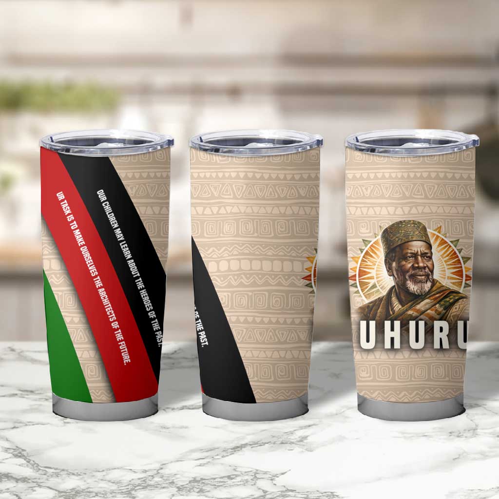 Jomo Kenyatta Tumbler Cup Uhuru and Kenyan Heritage Quote Tribute - African Pride