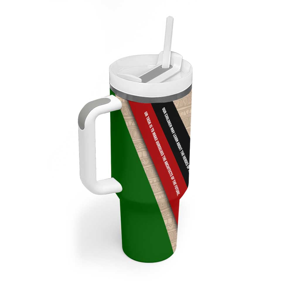 Jomo Kenyatta Tumbler With Handle Uhuru and Kenyan Heritage Quote Tribute - African Pride