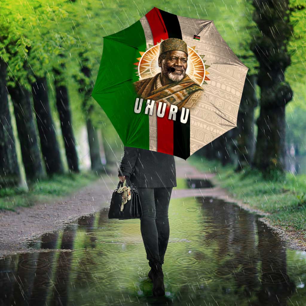 Jomo Kenyatta Umbrella Uhuru and Kenyan Heritage Quote Tribute - African Pride