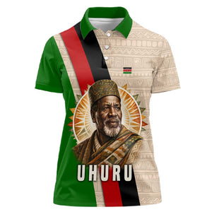 Jomo Kenyatta Women Polo Shirt Uhuru and Kenyan Heritage Quote Tribute - African Pride