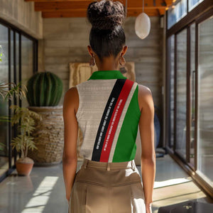 Jomo Kenyatta Women Sleeveless Polo Shirt Uhuru and Kenyan Heritage Quote Tribute - African Pride