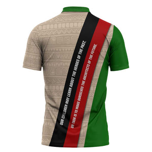 Jomo Kenyatta Zipper Polo Shirt Uhuru and Kenyan Heritage Quote Tribute - African Pride