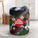 Jomo Kenyatta Laundry Basket with Roots Resistance Renaissance and Kenyan Patchwork Pattern Tribute - African Pride