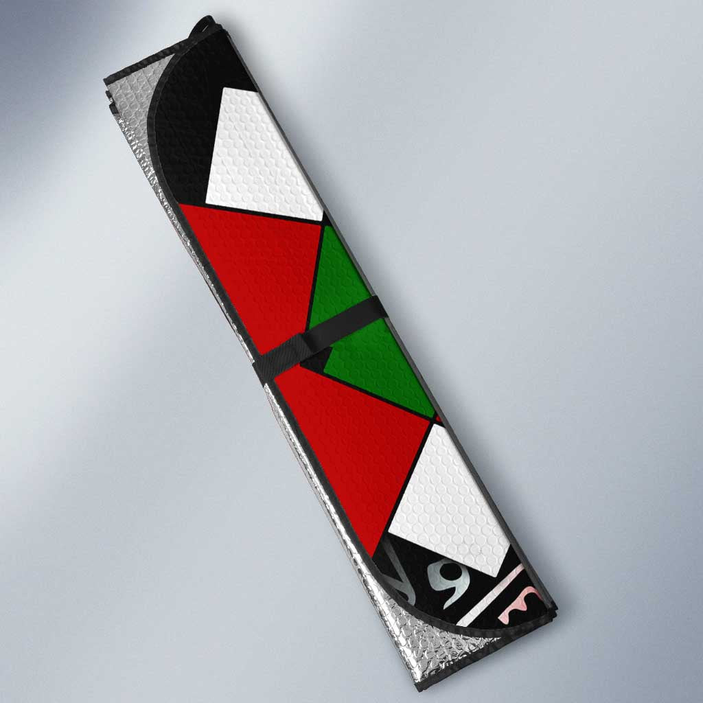 Jomo Kenyatta Auto Sun Shade with Roots Resistance Renaissance and Kenyan Patchwork Pattern Tribute - African Pride
