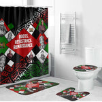 Jomo Kenyatta Bathroom Set with Roots Resistance Renaissance and Kenyan Patchwork Pattern Tribute - African Pride