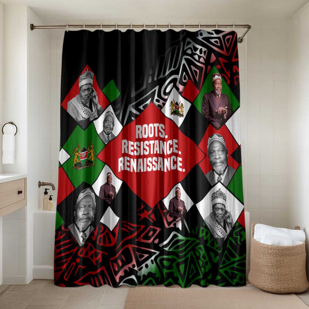 Jomo Kenyatta Bathroom Set with Roots Resistance Renaissance and Kenyan Patchwork Pattern Tribute - African Pride
