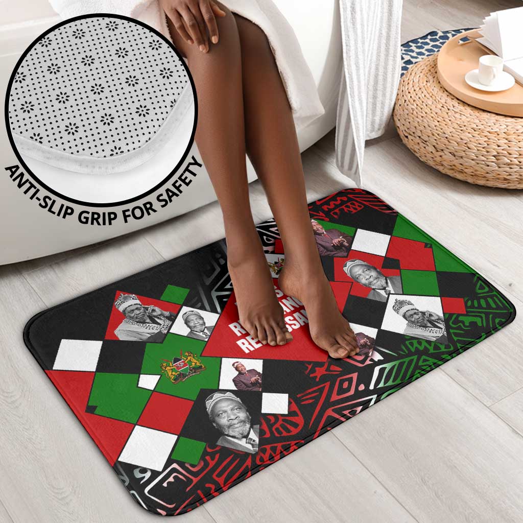 Jomo Kenyatta Bathroom Set with Roots Resistance Renaissance and Kenyan Patchwork Pattern Tribute - African Pride