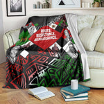Jomo Kenyatta Blanket with Roots Resistance Renaissance and Kenyan Patchwork Pattern Tribute - African Pride