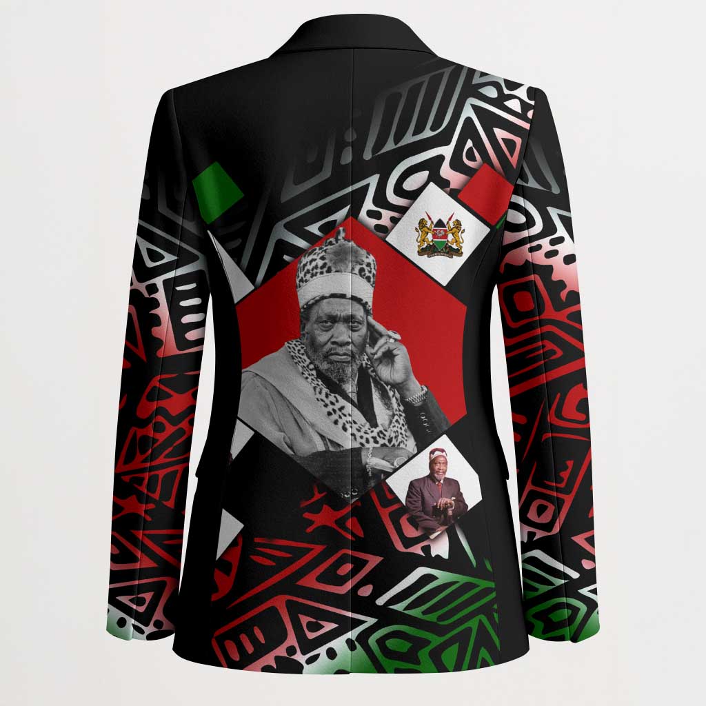 Jomo Kenyatta Blazer with Roots Resistance Renaissance and Kenyan Patchwork Pattern Tribute - African Pride