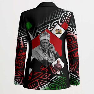 Jomo Kenyatta Blazer with Roots Resistance Renaissance and Kenyan Patchwork Pattern Tribute - African Pride