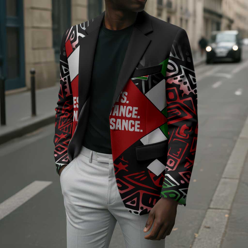 Jomo Kenyatta Blazer with Roots Resistance Renaissance and Kenyan Patchwork Pattern Tribute - African Pride