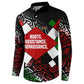 Jomo Kenyatta Button Sweatshirt with Roots Resistance Renaissance and Kenyan Patchwork Pattern Tribute