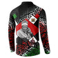 Jomo Kenyatta Button Sweatshirt with Roots Resistance Renaissance and Kenyan Patchwork Pattern Tribute