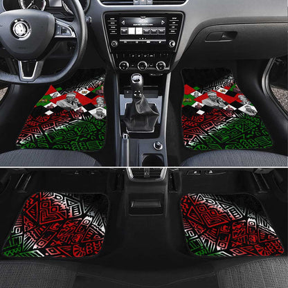 Jomo Kenyatta Car Mats with Roots Resistance Renaissance and Kenyan Patchwork Pattern Tribute - African Pride