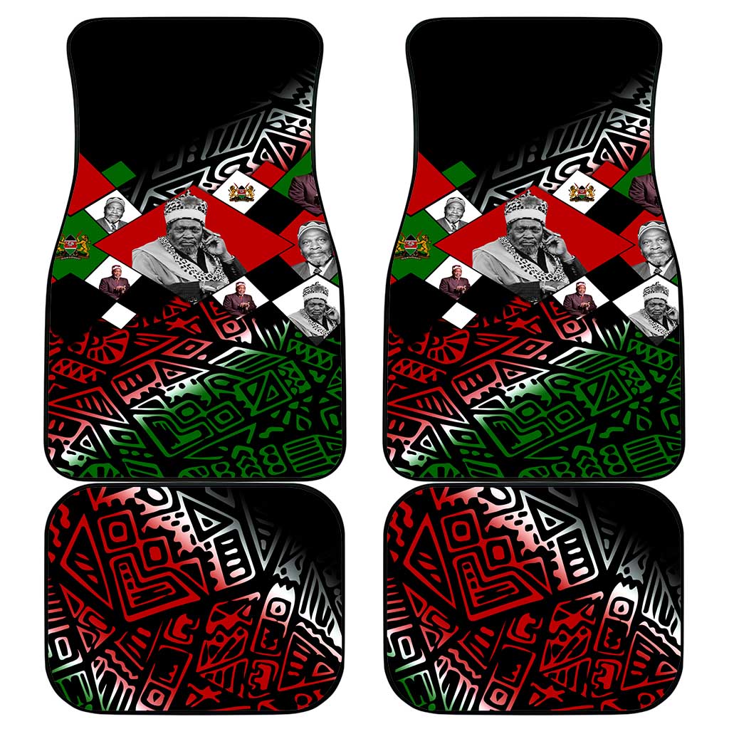 Jomo Kenyatta Car Mats with Roots Resistance Renaissance and Kenyan Patchwork Pattern Tribute - African Pride