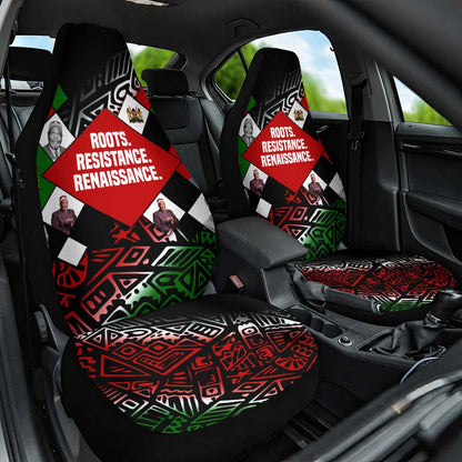 Jomo Kenyatta Car Seat Cover with Roots Resistance Renaissance and Kenyan Patchwork Pattern Tribute - African Pride