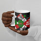 Jomo Kenyatta Ceramic Mug with Roots Resistance Renaissance and Kenyan Patchwork Pattern Tribute - African Pride