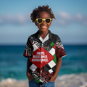 Jomo Kenyatta Kid Hawaiian Shirt with Roots Resistance Renaissance and Kenyan Patchwork Pattern Tribute - African Pride