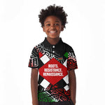 Jomo Kenyatta Kid Polo Shirt with Roots Resistance Renaissance and Kenyan Patchwork Pattern Tribute - African Pride