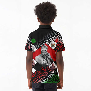 Jomo Kenyatta Kid Polo Shirt with Roots Resistance Renaissance and Kenyan Patchwork Pattern Tribute - African Pride