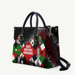 Jomo Kenyatta Leather Bag with Roots Resistance Renaissance and Kenyan Patchwork Pattern Tribute - African Pride