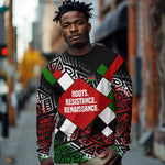 Jomo Kenyatta Long Sleeve Shirt with Roots Resistance Renaissance and Kenyan Patchwork Pattern Tribute - African Pride