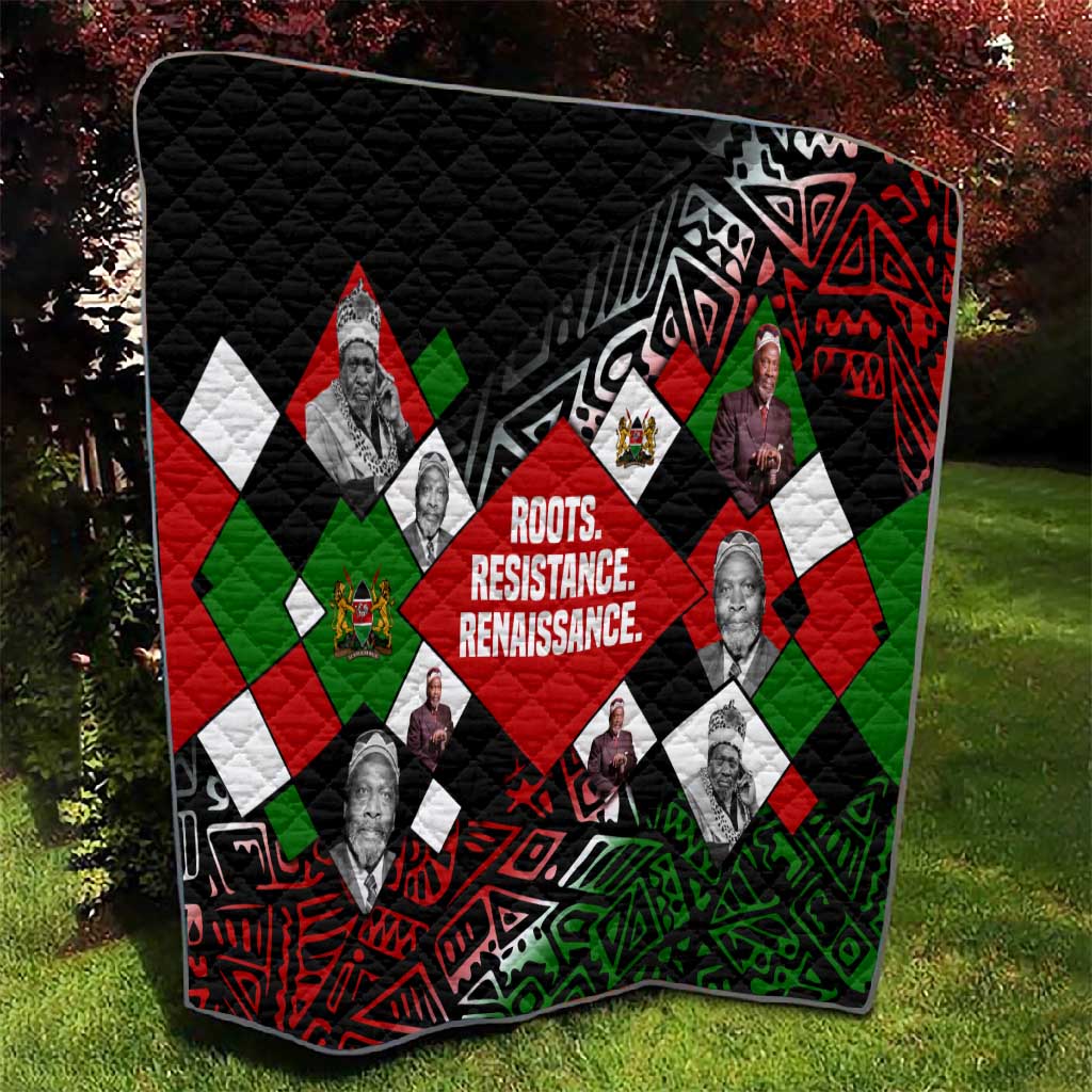 Jomo Kenyatta Quilt with Roots Resistance Renaissance and Kenyan Patchwork Pattern Tribute - African Pride