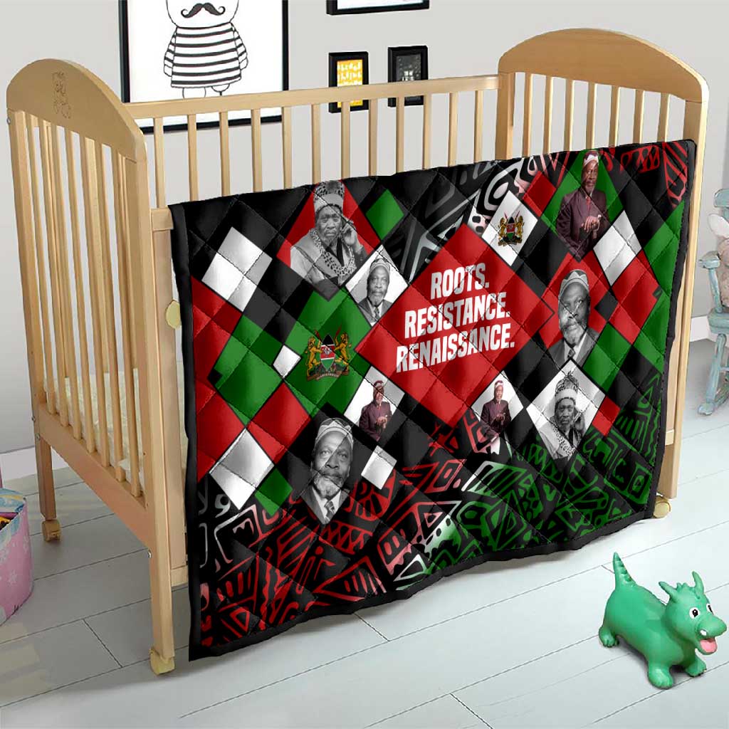 Jomo Kenyatta Quilt with Roots Resistance Renaissance and Kenyan Patchwork Pattern Tribute - African Pride