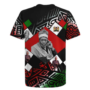 Jomo Kenyatta Rugby Jersey with Roots Resistance Renaissance and Kenyan Patchwork Pattern Tribute - African Pride
