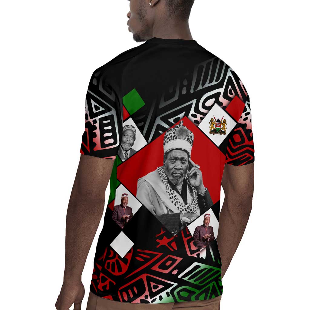 Jomo Kenyatta Rugby Jersey with Roots Resistance Renaissance and Kenyan Patchwork Pattern Tribute - African Pride