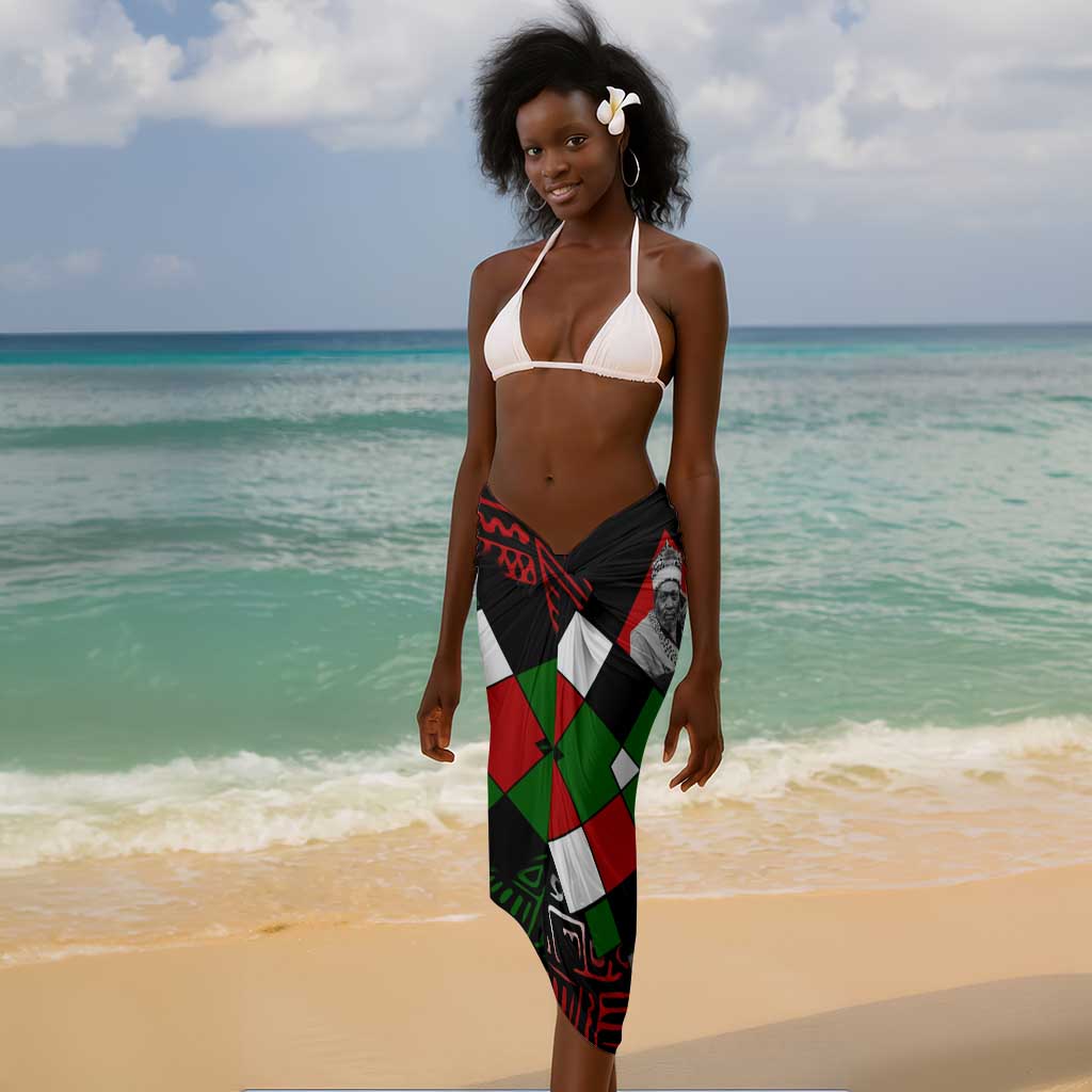 Jomo Kenyatta Sarong with Roots Resistance Renaissance and Kenyan Patchwork Pattern Tribute - African Pride