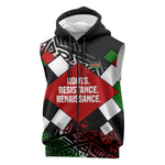 Jomo Kenyatta Sleeveless Zip Hoodie with Roots Resistance Renaissance and Kenyan Patchwork Pattern Tribute - African Pride