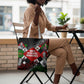 Jomo Kenyatta Tote Bag with Roots Resistance Renaissance and Kenyan Patchwork Pattern Tribute - African Pride